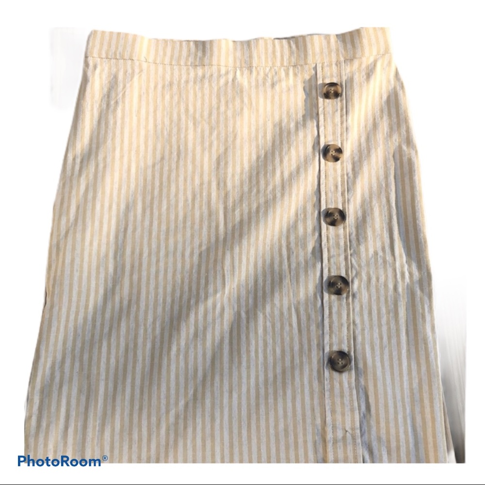 Striped Pencil skirt with Buttons
